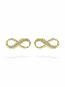 Polished Infinity Stud Earrings in 9ct Yellow Gold