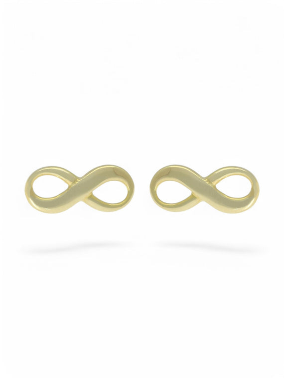 Polished Infinity Stud Earrings in 9ct Yellow Gold