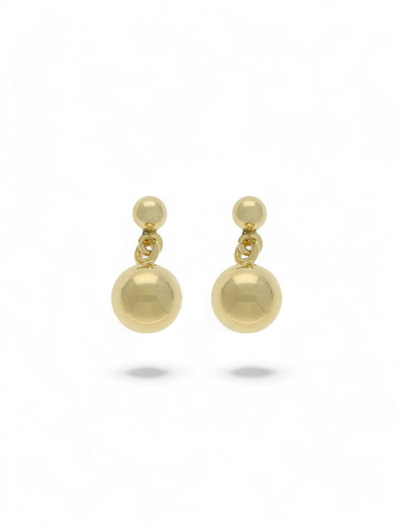 Polished Ball Drop Earrings in 9ct Yellow Gold