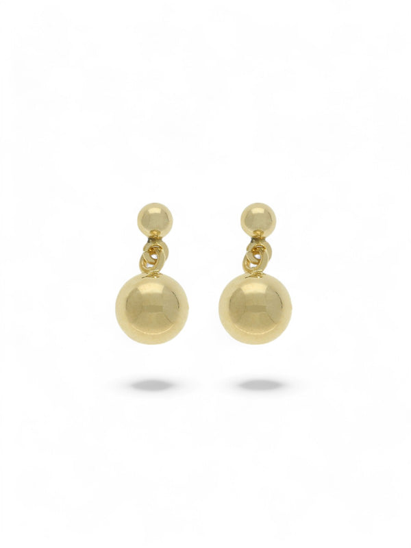 Polished Ball Drop Earrings in 9ct Yellow Gold