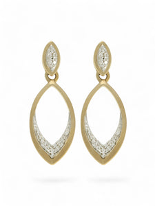 Diamond Marquise Drop Earrings in 9ct Yellow Gold