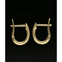 Diamond Small Oval Huggie Hoop Earrings in 9ct Yellow Gold