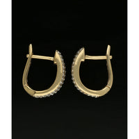 Diamond Double Row Huggie Hoop Earrings in 9ct Yellow Gold