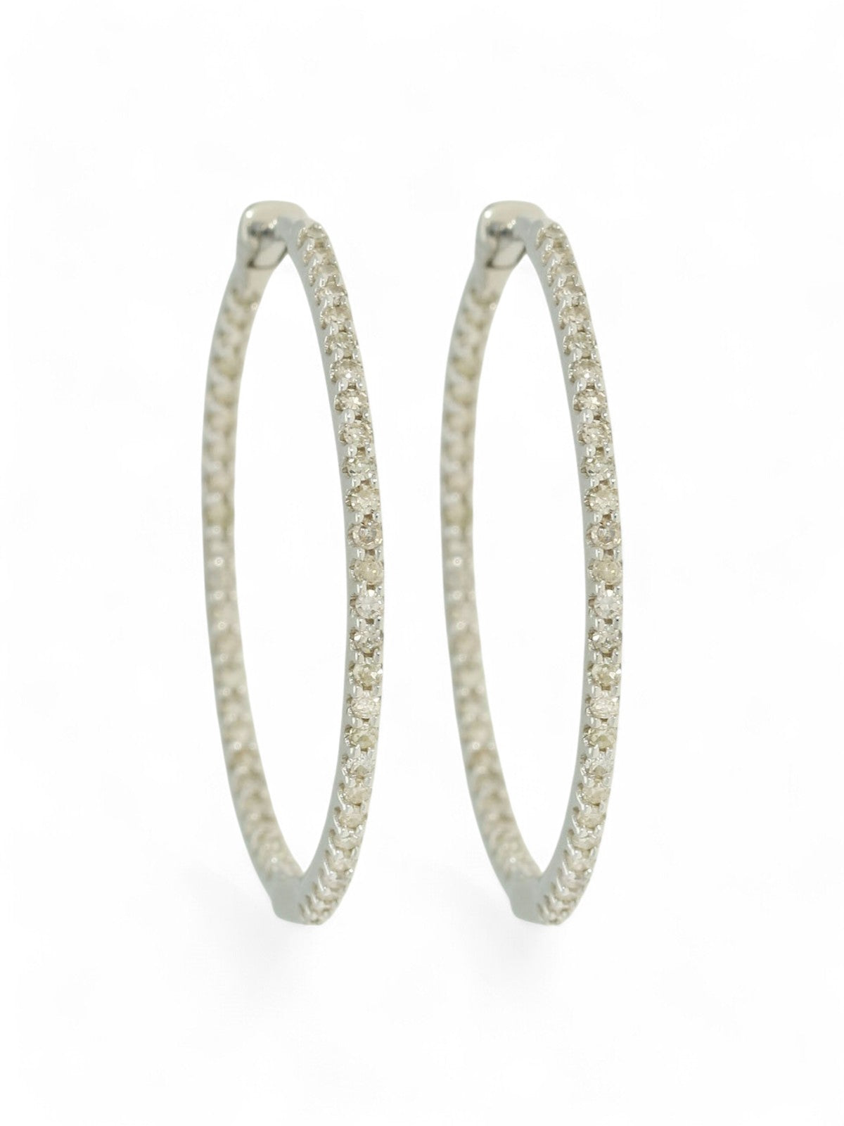 Diamond Inside-Out Hoop Earrings 0.50ct in 9ct White Gold