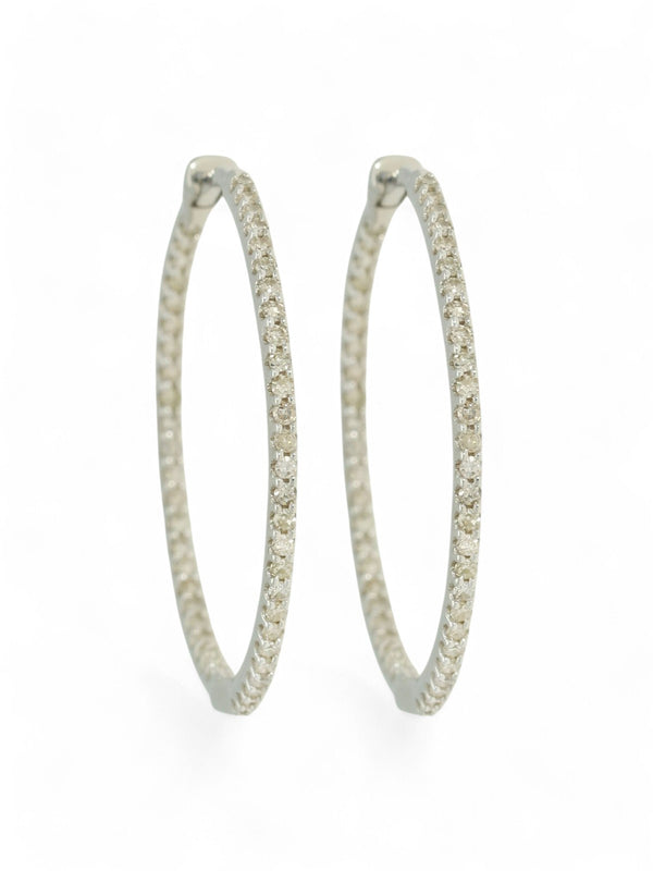 Diamond Inside-Out Hoop Earrings 0.50ct in 9ct White Gold