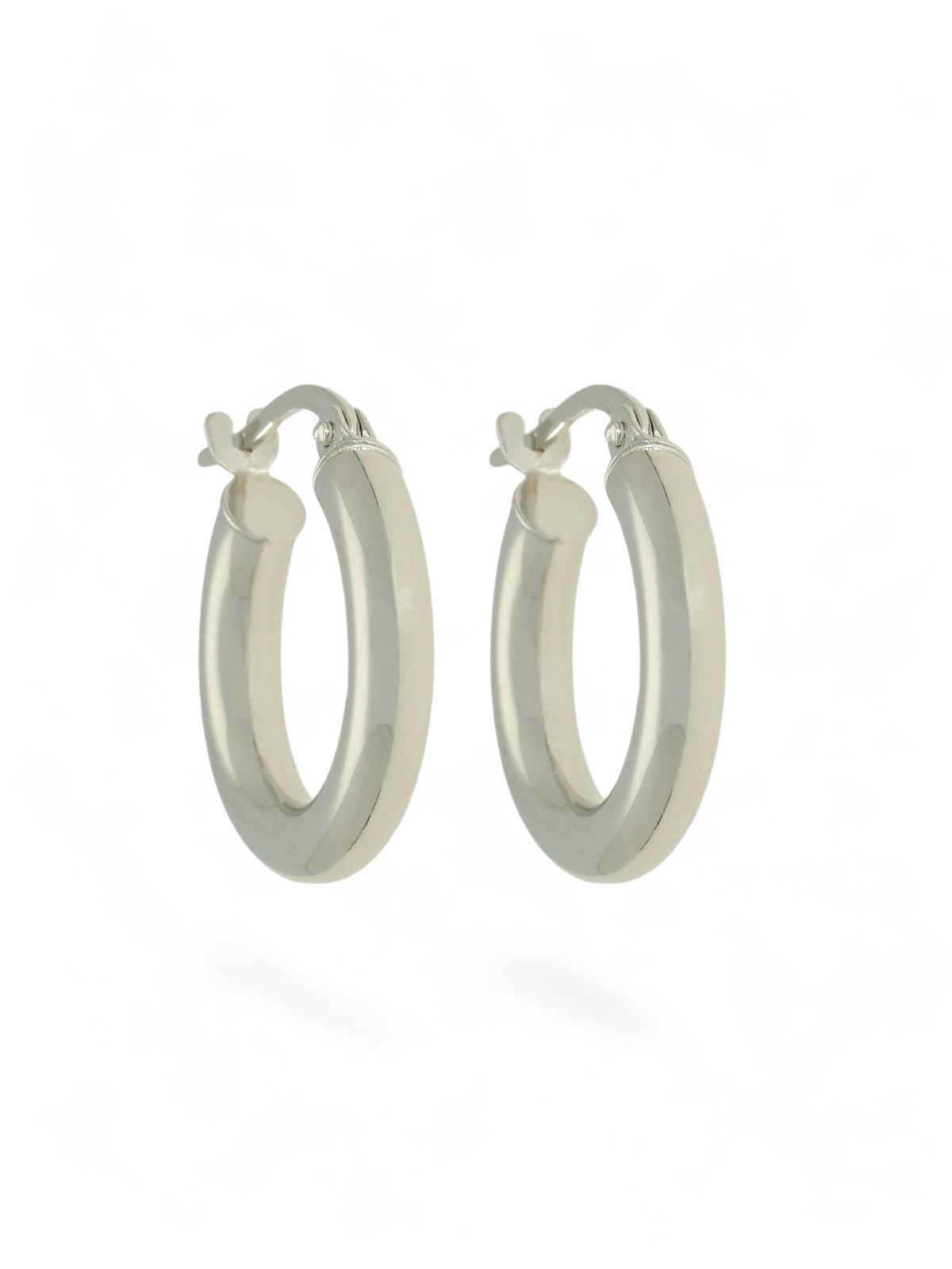 Polished Hoop Earrings 10mm in 9ct White Gold