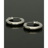 Polished Hoop Earrings 10mm in 9ct White Gold
