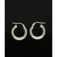 Polished Hoop Earrings 10mm in 9ct White Gold