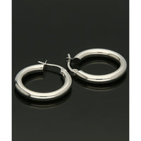 Polished Hoop Earrings 15mm in 9ct White Gold