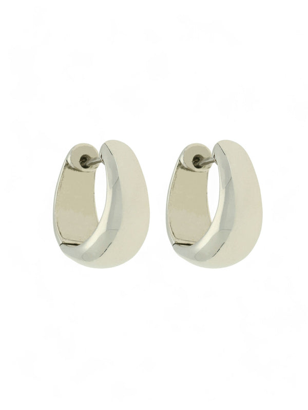 Tapered Huggie Hoop Earrings in 9ct White Gold