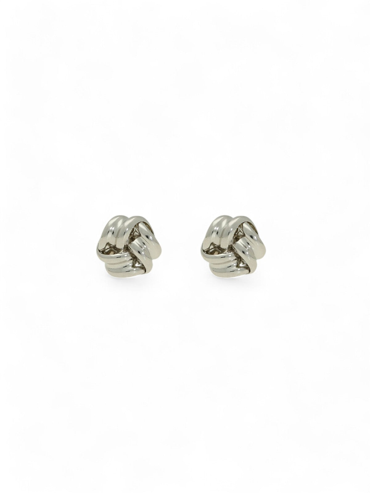 Small Knot Stud Earrings 4.5mm in 9ct White Gold