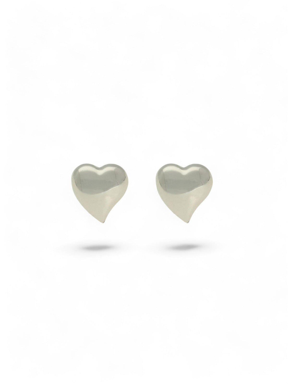 Heart Stud Earrings 6mm in 9ct White Gold