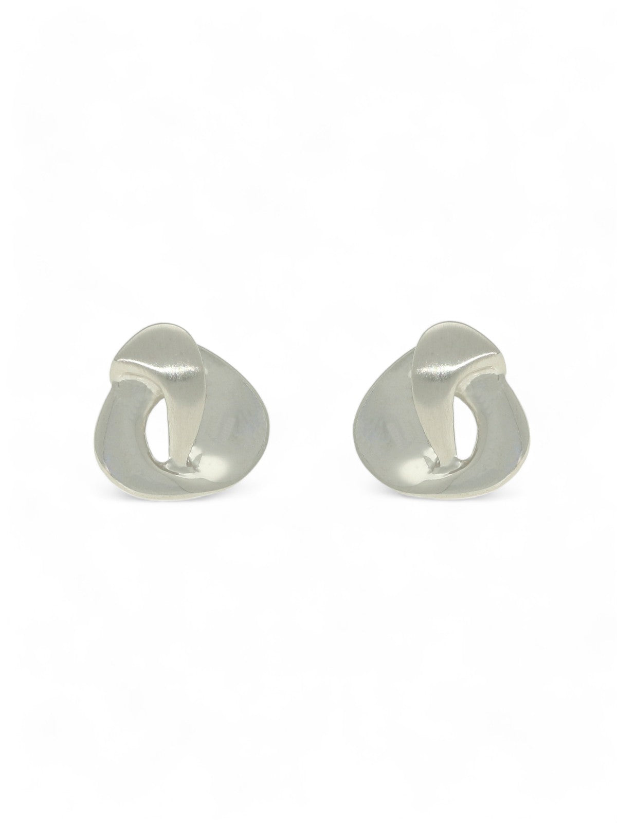 Fancy Knot Stud Earrings in 9ct White Gold