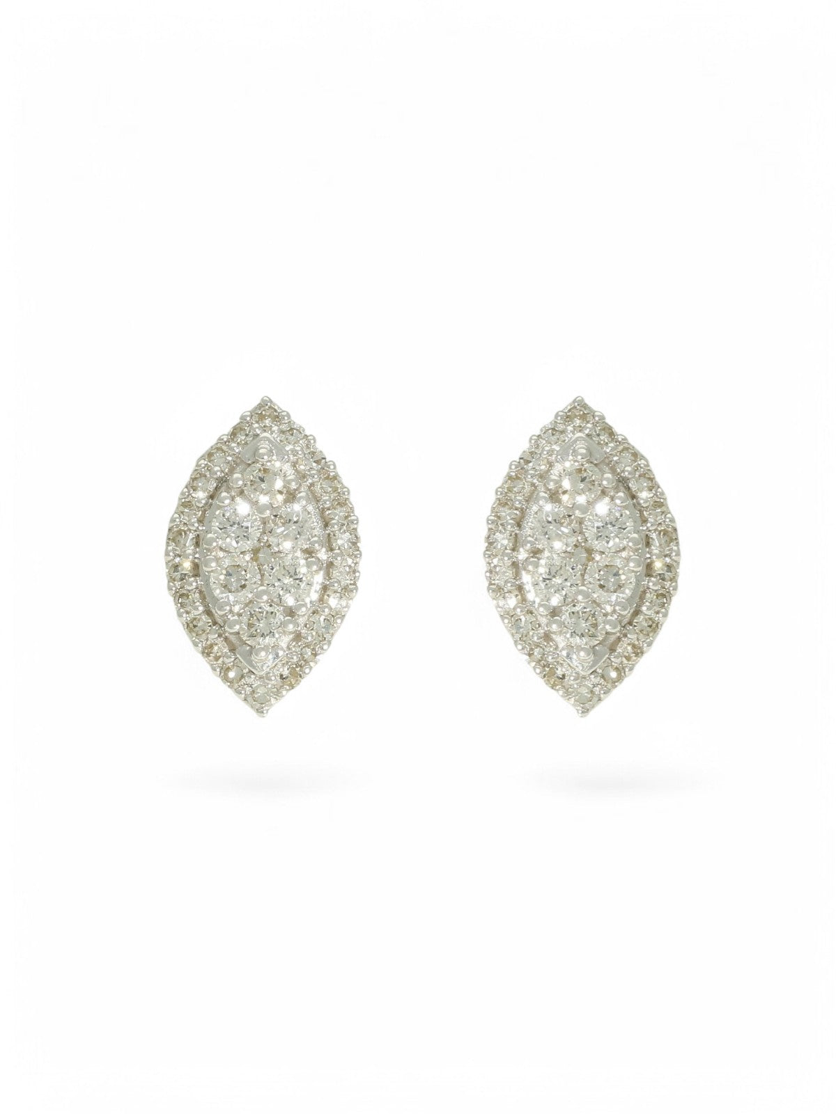 Diamond Marquise Stud Earrings in 9ct White Gold