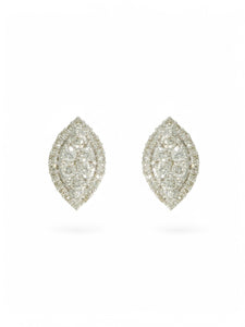 Diamond Marquise Stud Earrings in 9ct White Gold