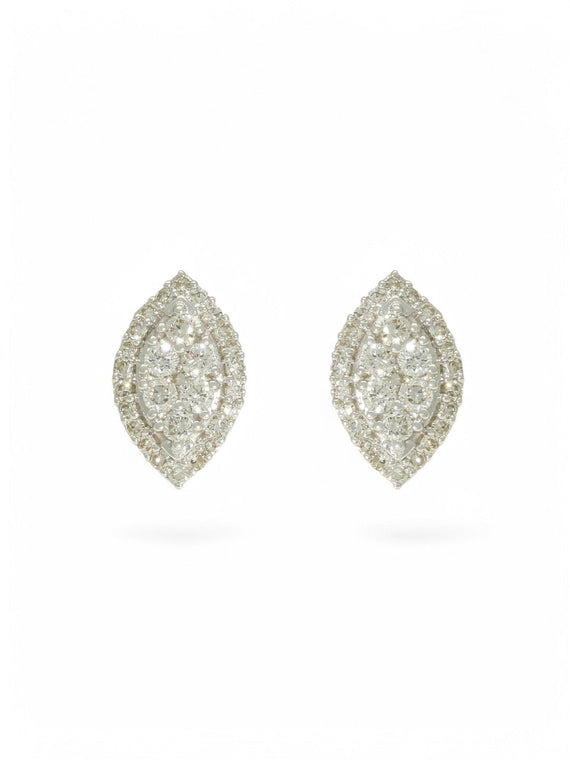 Diamond Marquise Stud Earrings in 9ct White Gold