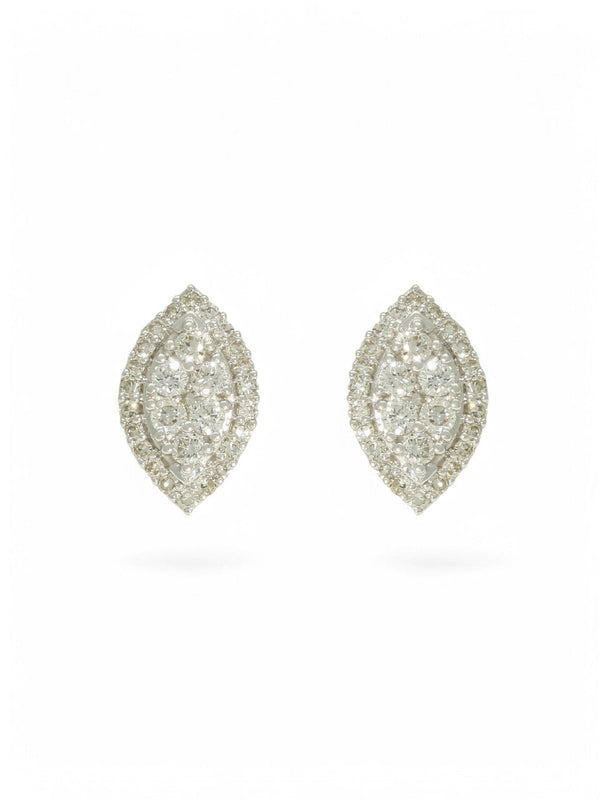 Diamond Marquise Stud Earrings in 9ct White Gold