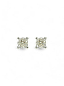 Diamond Round Brilliant 0.25ct Solitaire Stud Earrings in 9ct White Gold