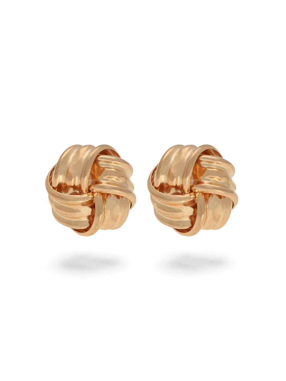 Ribbon Knot Stud Earrings 8mm in 9ct Rose Gold