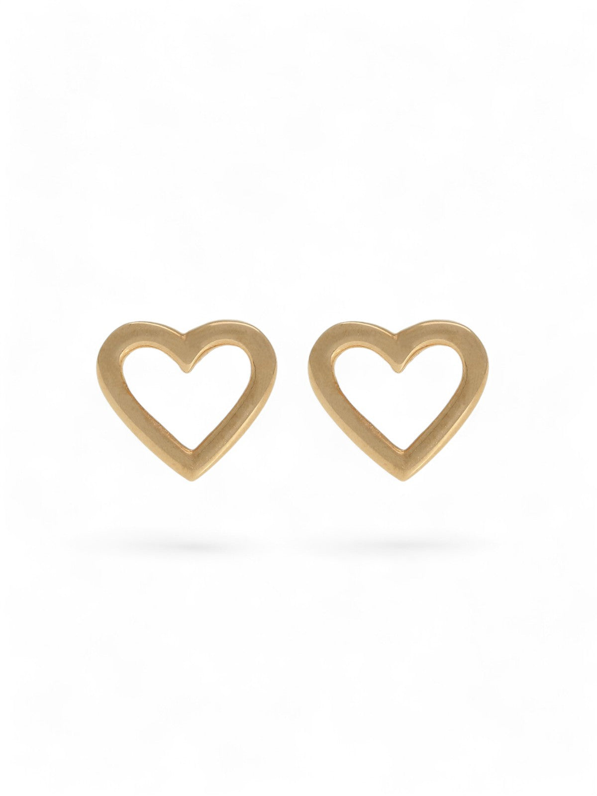 Open Heart Stud Earrings 9mm in 9ct Rose Gold