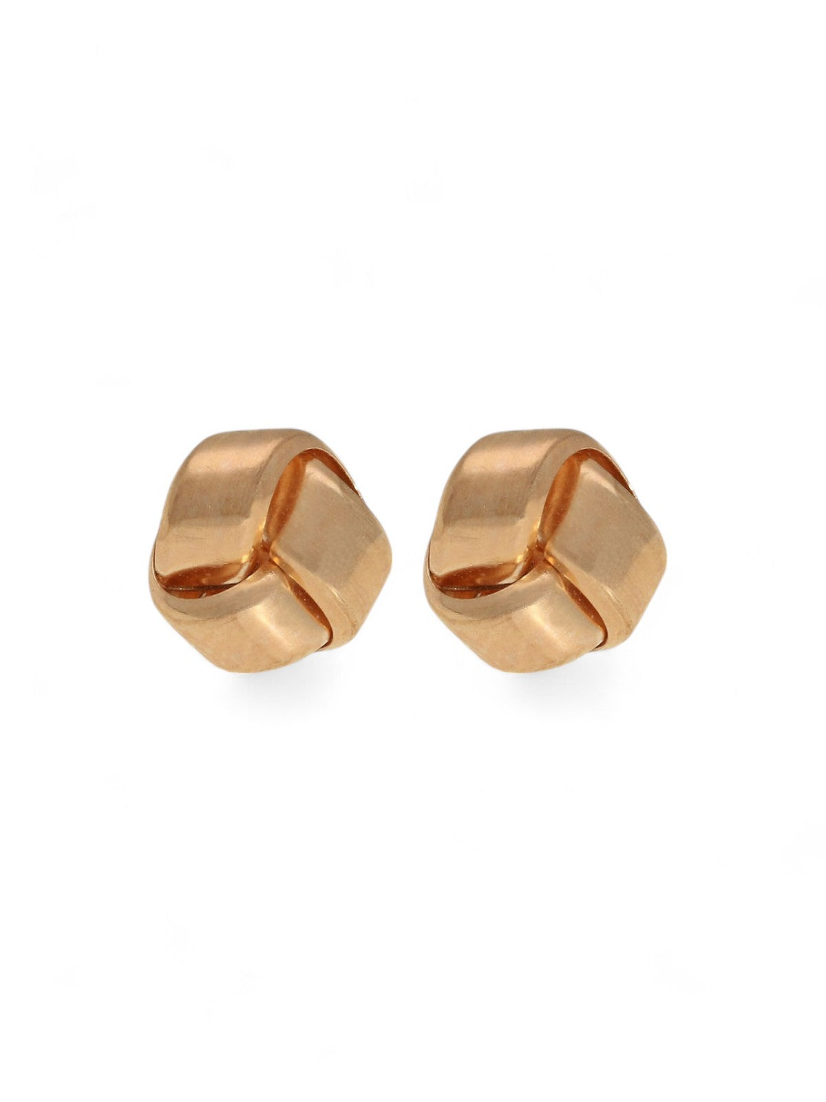 Frosted Knot Stud Earrings 7mm in 9ct Rose Gold