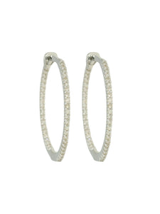 Diamond Inside-Out Hoop Earrings 0.25ct in 9ct White Gold