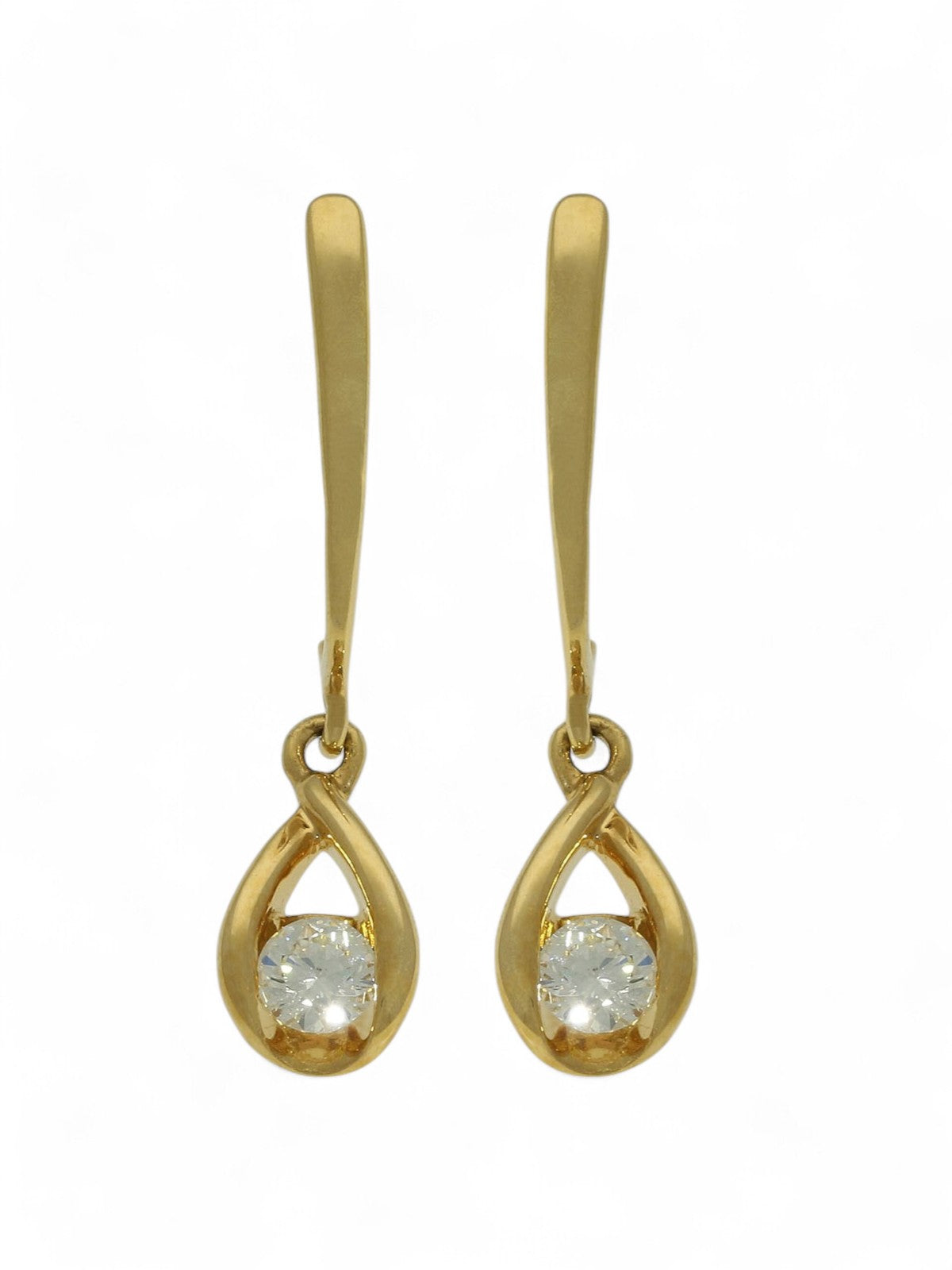 SALE Diamond Pear Drop Earrings 0.33ct in 18ct Yellow Gold