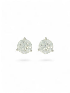 Diamond Round Brilliant 1.80ct Solitaire Stud Earrings in 18ct White Gold