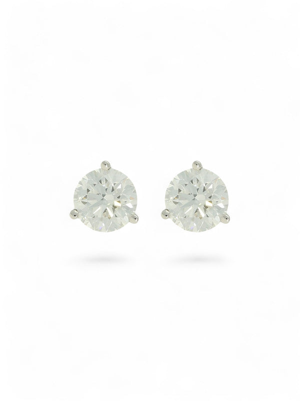 Diamond Round Brilliant 1.80ct Solitaire Stud Earrings in 18ct White Gold