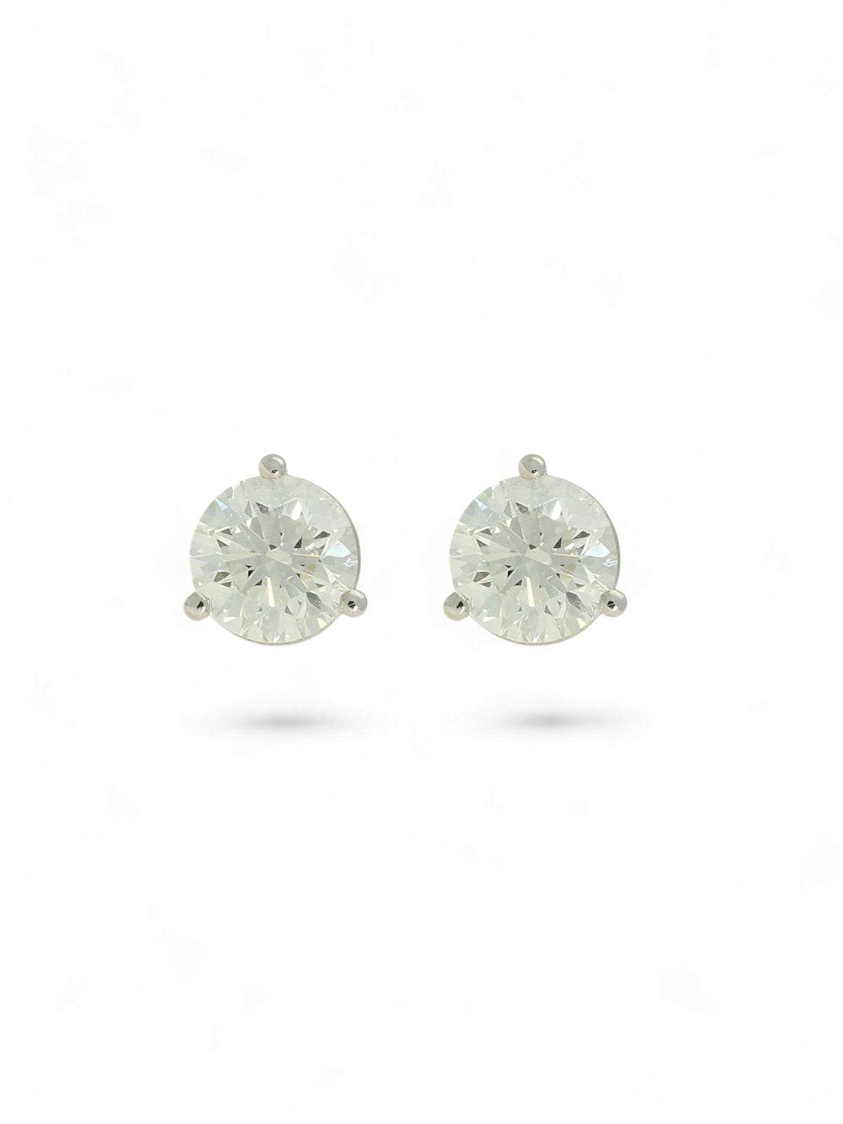 Diamond Round Brilliant 1.40ct Solitaire Stud Earrings in 18ct White Gold