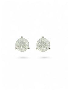 Diamond Round Brilliant 1.40ct Solitaire Stud Earrings in 18ct White Gold