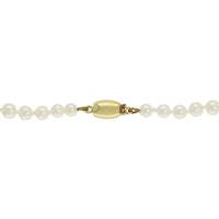 White Cultured Pearl Necklace with 9ct Yellow Gold Barrel Clasp