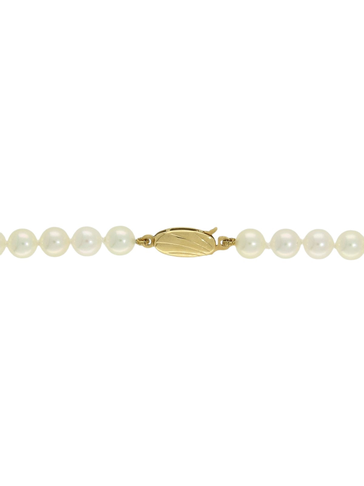 Single Row 6mm Cultured Pearl Necklace with 18ct Yellow Gold Clasp