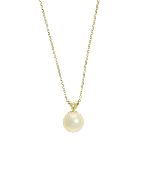 Cream Pearl Pendant Necklace in 18ct Yellow Gold