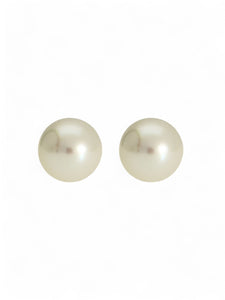 White Cultured Pearl Stud Earrings 7mm in 9ct Yellow Gold