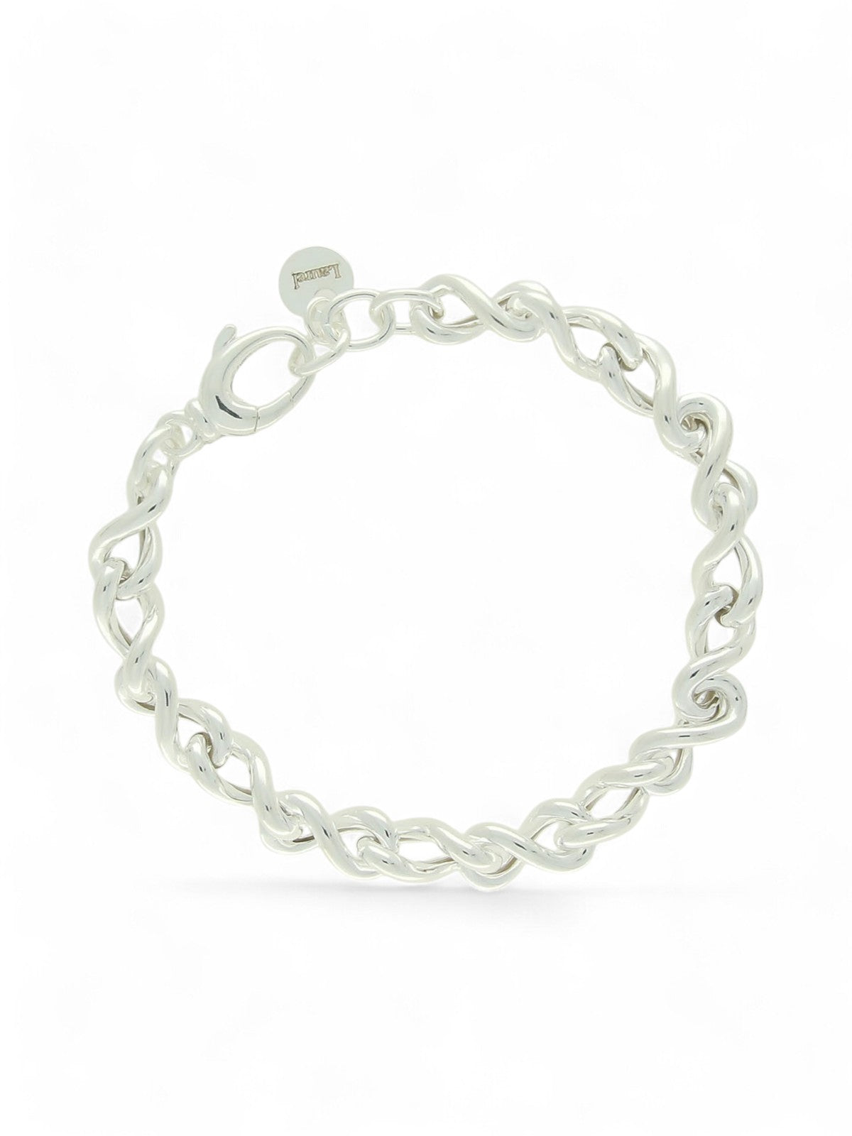 Twisted Figure of Eight Link Bracelet in Silver