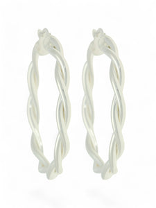 Two-Row Twist Hoop Earrings in Silver