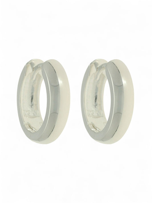Silver Huggie Hoop Earrings