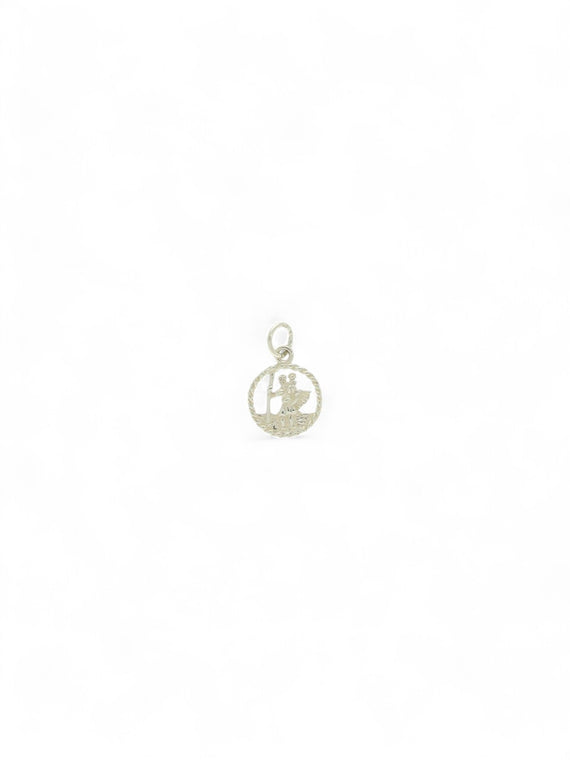 Circular Open St Christopher Pendant in Silver