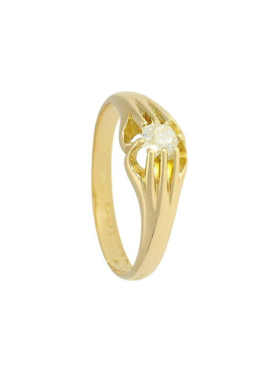 Pre Owned Diamond Old Cut Late Victorian Gypsy Ring in 18ct Yellow Gold