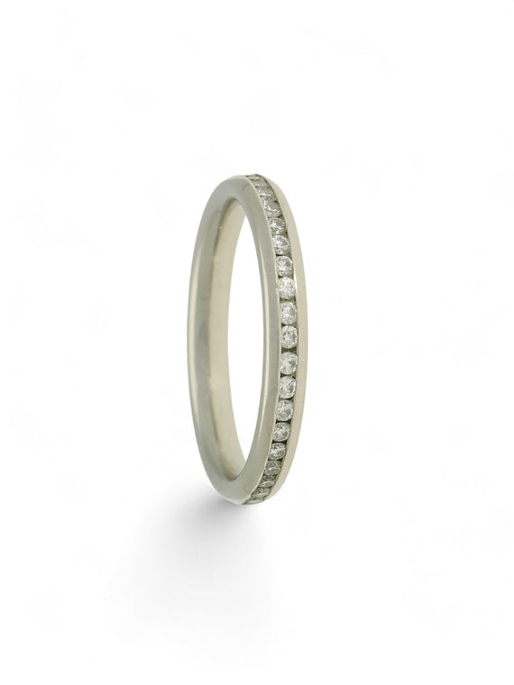 Pre Owned Diamond Full Eternity Ring in Platinum