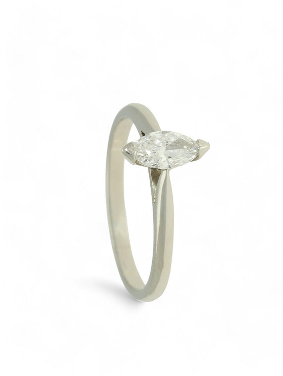 Pre Owned Diamond Marquise Cut Solitaire Ring in Platinum