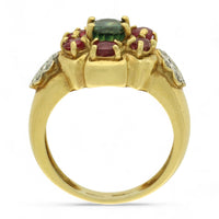 Pre Owned Multi Stone Set Cluster Ring in 18ct Yellow Gold