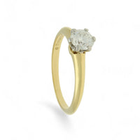 Pre Owned Tiffany Diamond Solitaire Ring in 18ct Yellow Gold & Platinum