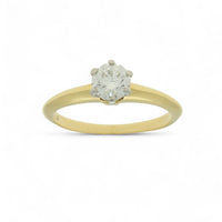 Pre Owned Tiffany Diamond Solitaire Ring in 18ct Yellow Gold & Platinum