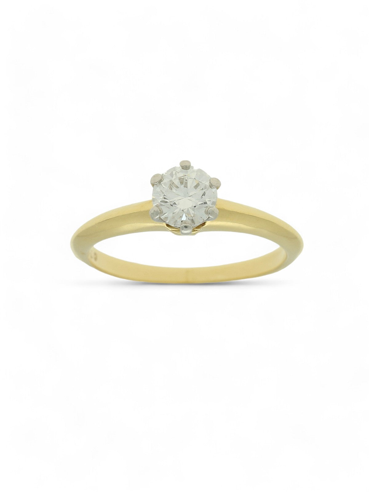 Pre Owned Tiffany Diamond Solitaire Ring in 18ct Yellow Gold & Platinum