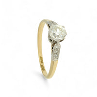 Pre Owned Diamond Solitaire Ring in 18ct Yellow Gold and Platinum