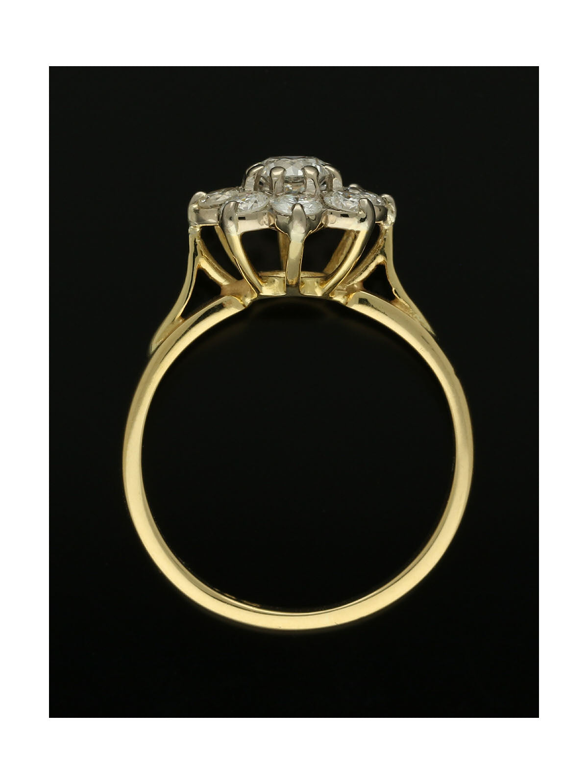Pre Owned Diamond Flower Cluster Ring in 18ct Yellow Gold
