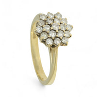 Pre Owned Diamond Flower Cluster Ring in 9ct Yellow Gold