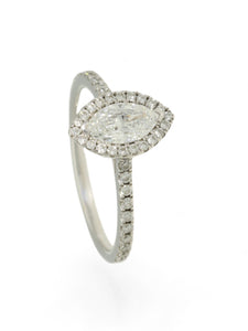 Pre Owned Diamond Cluster Ring in 18ct White Gold